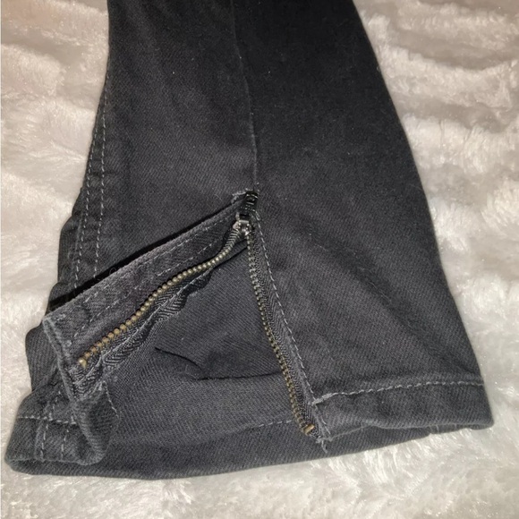 ALLEN B. SCHWARTZ Womens BLACK RUCHED ZIPPER ANKLE DENIM JEANS Size 12 - Picture 8 of 11